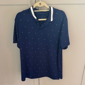 Nike Men's Navy Golf Polo with White Accents